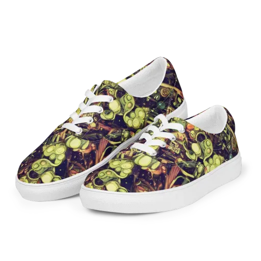 Cosmic Crawlers on a Men's Lace-Up Canvas Shoes