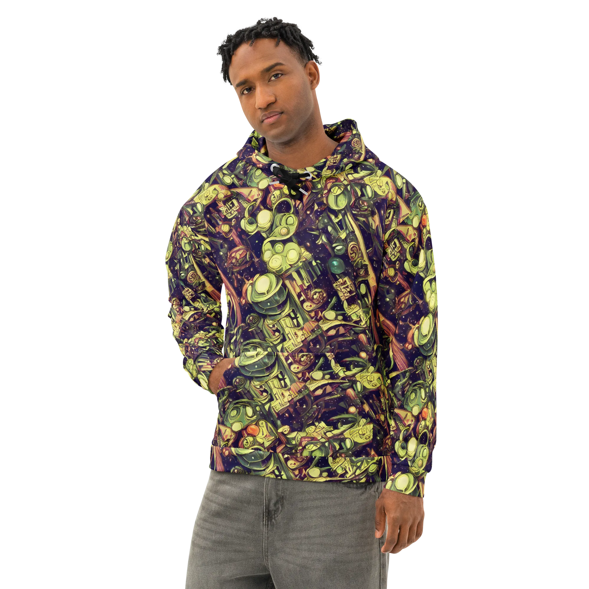 Cosmic Crawlers on Cotton Hoodie — Left Front