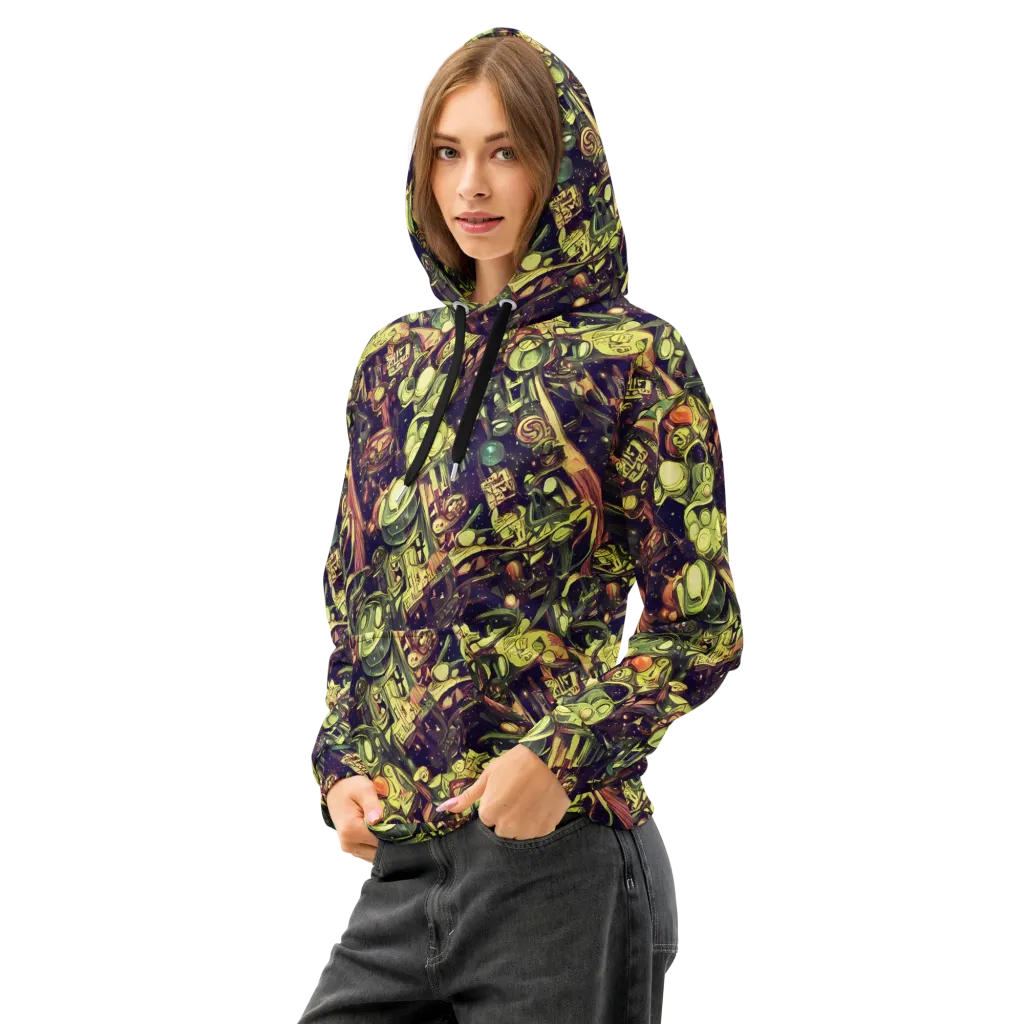 Cosmic Crawlers on Cotton Hoodie — Left Front