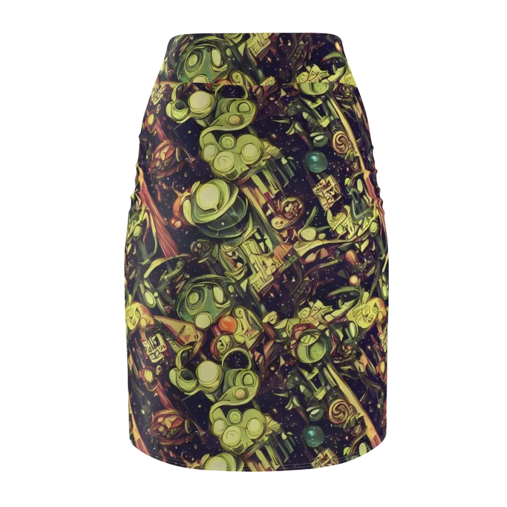 Cosmic Crawlers on Pencil Skirt — Back