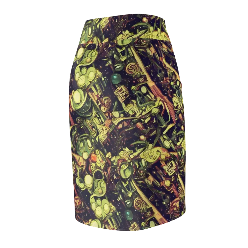Cosmic Crawlers on Pencil Skirt — Back Side