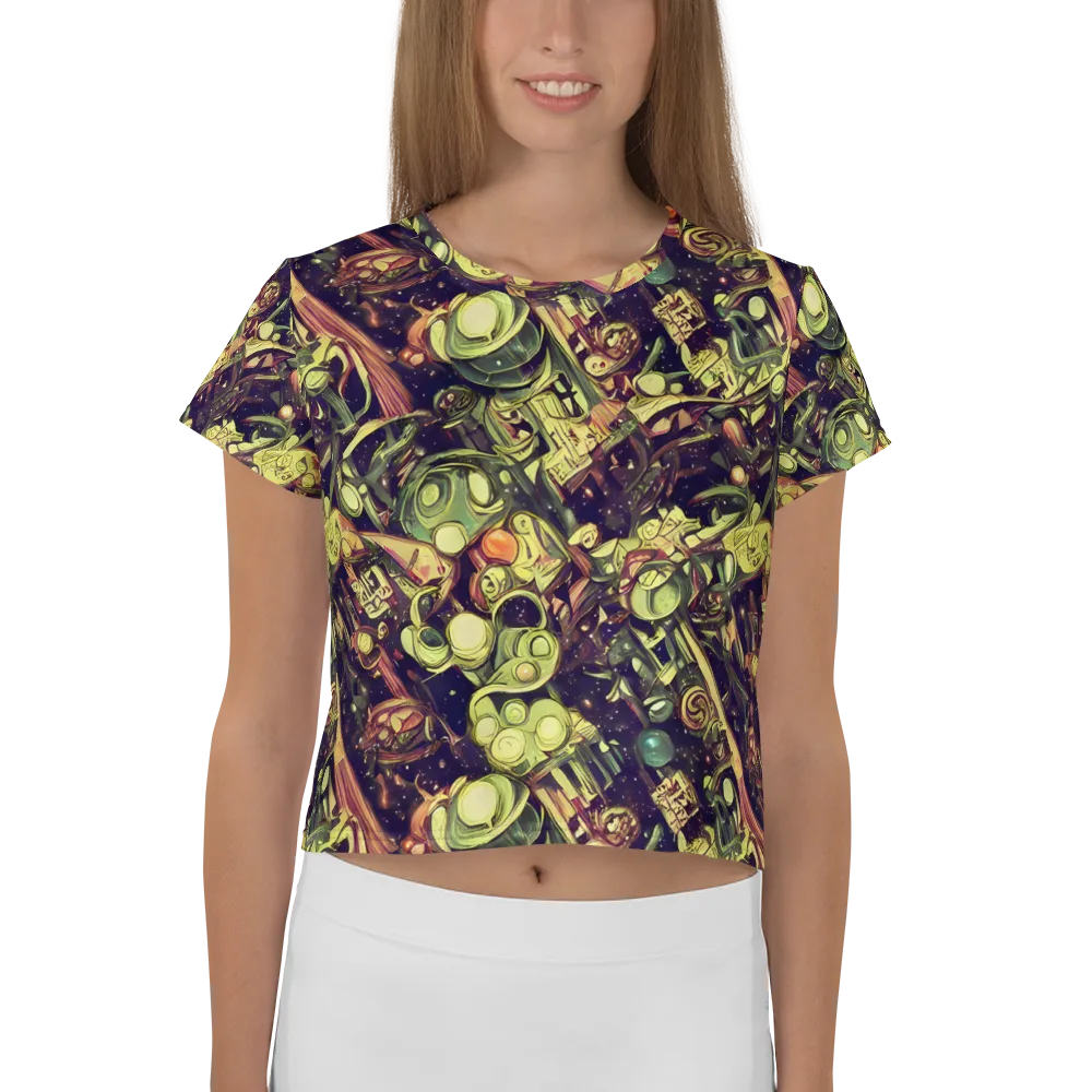 Cosmic Crawlers on Crop Tee — Front