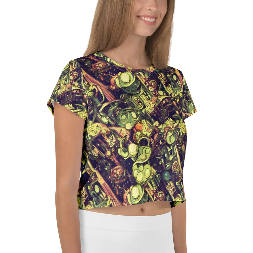 Cosmic Crawlers on Crop Tee — Right