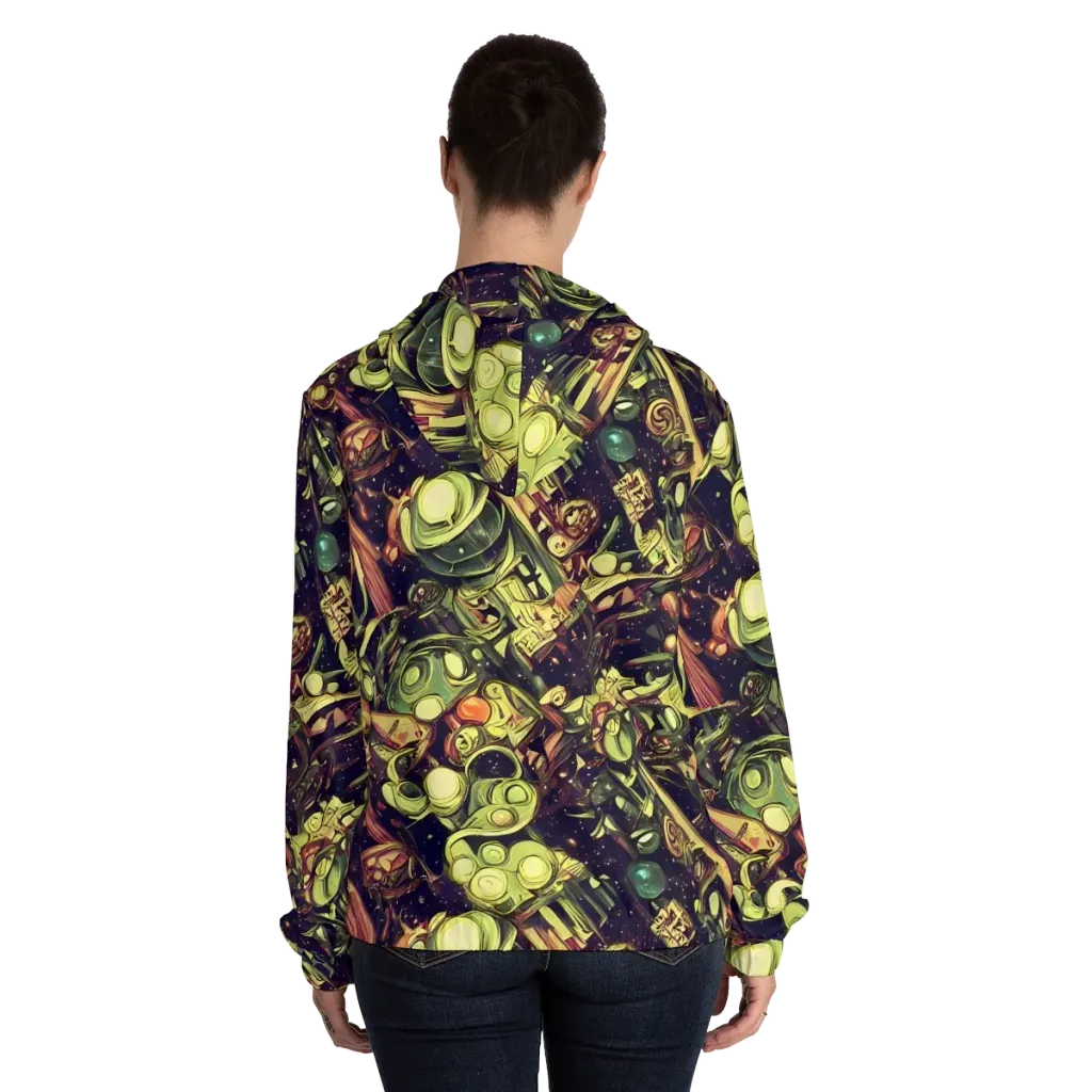 Cosmic Crawlers on Women's Full-Zip Hoodie — Back On Person