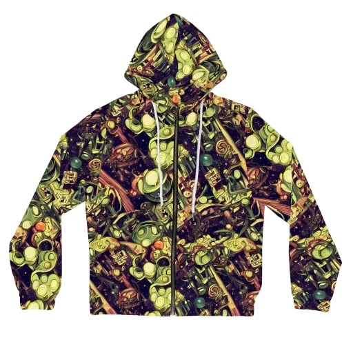 Cosmic Crawlers on a Women's Full-Zip Hoodie
