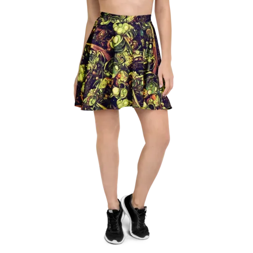 Cosmic Crawlers on a Skater Skirt