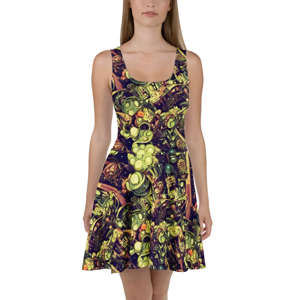 Cosmic Crawlers on Skater Dress — Front