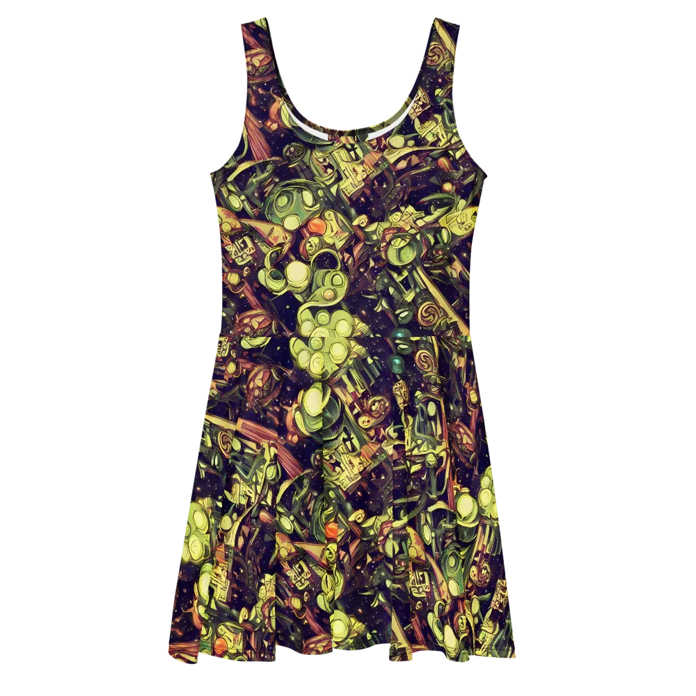 Cosmic Crawlers on Skater Dress — Front