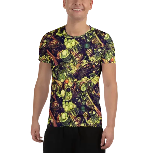 Cosmic Crawlers on a Men's Athletic T-Shirt