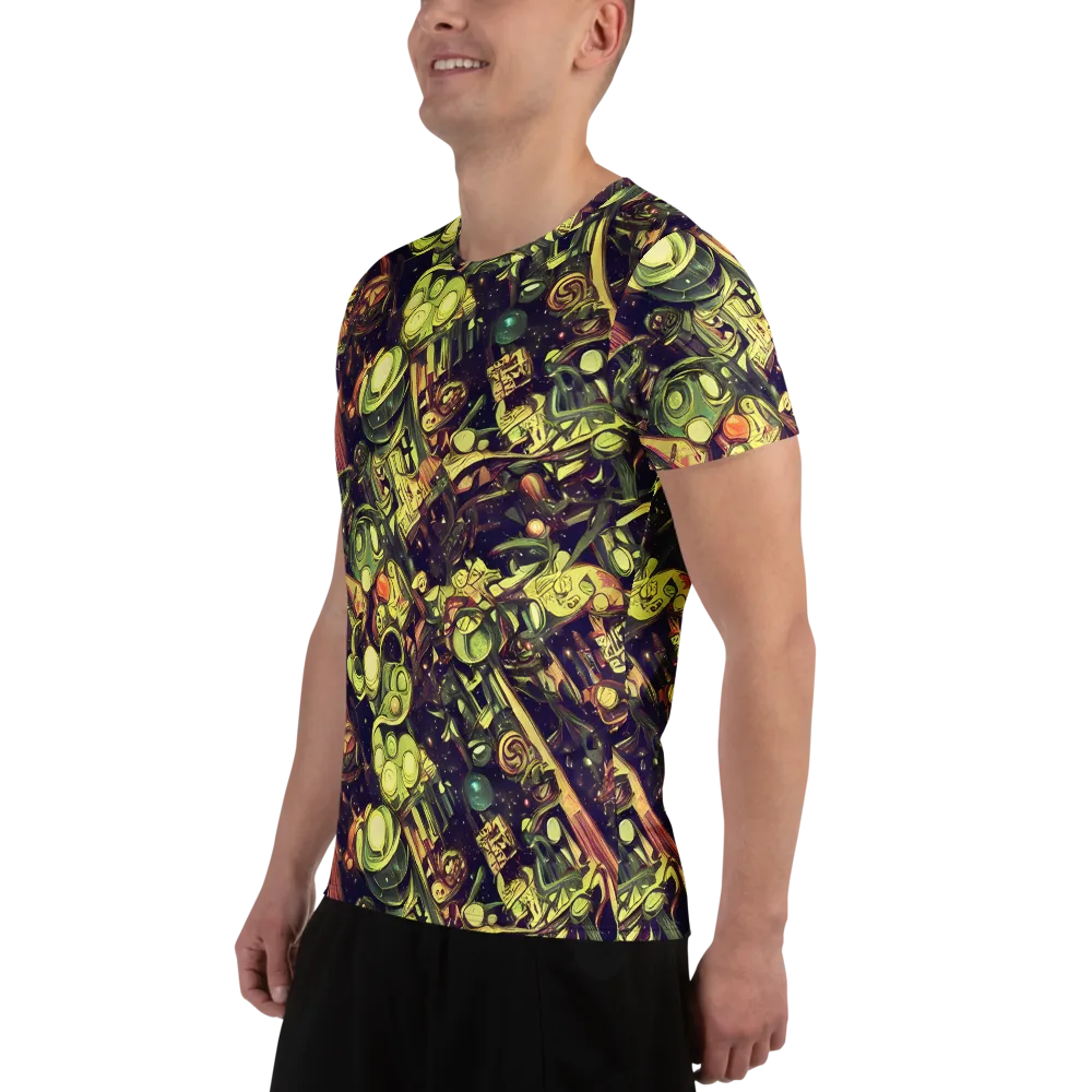 Cosmic Crawlers on Men's Athletic T-Shirt — Left