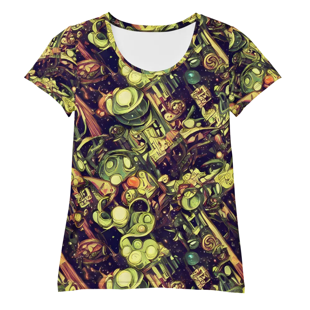 Cosmic Crawlers on Women's Athletic T-Shirt — Front