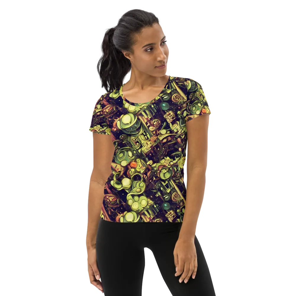 Cosmic Crawlers on Women's Athletic T-Shirt — Front