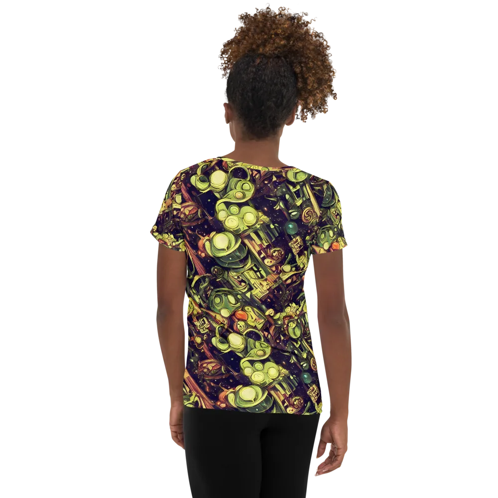 Cosmic Crawlers on Women's Athletic T-Shirt — Back