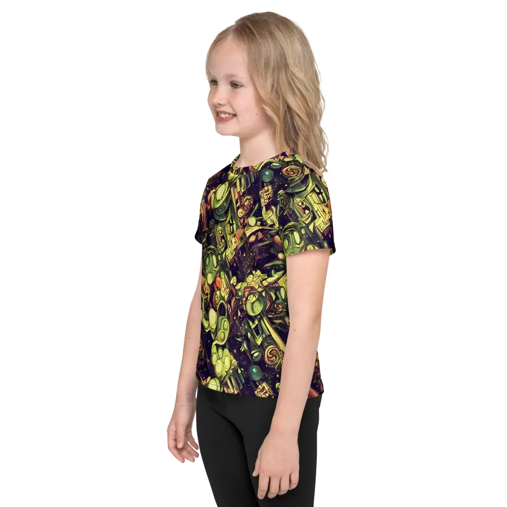 Cosmic Crawlers on Kids Crew Neck T-Shirt — Left