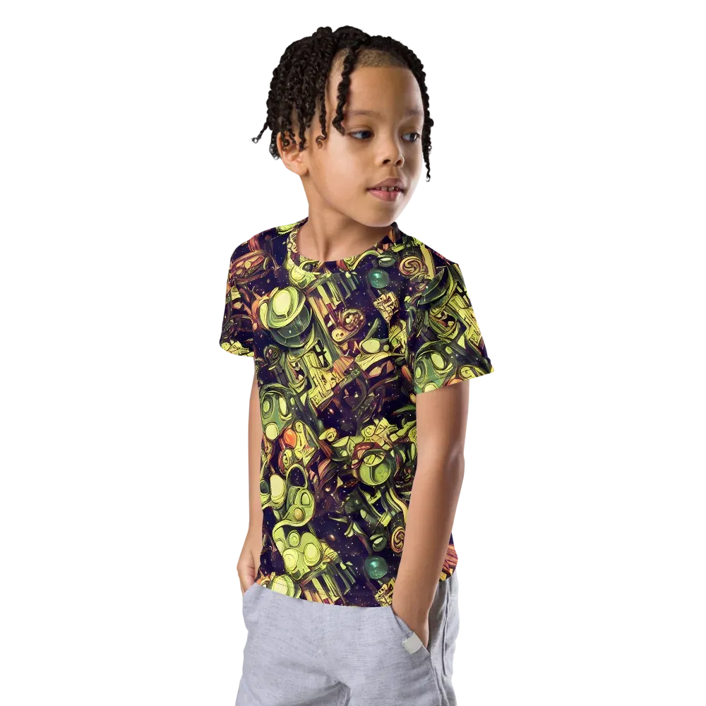 Cosmic Crawlers on Kids Crew Neck T-Shirt — Left Front