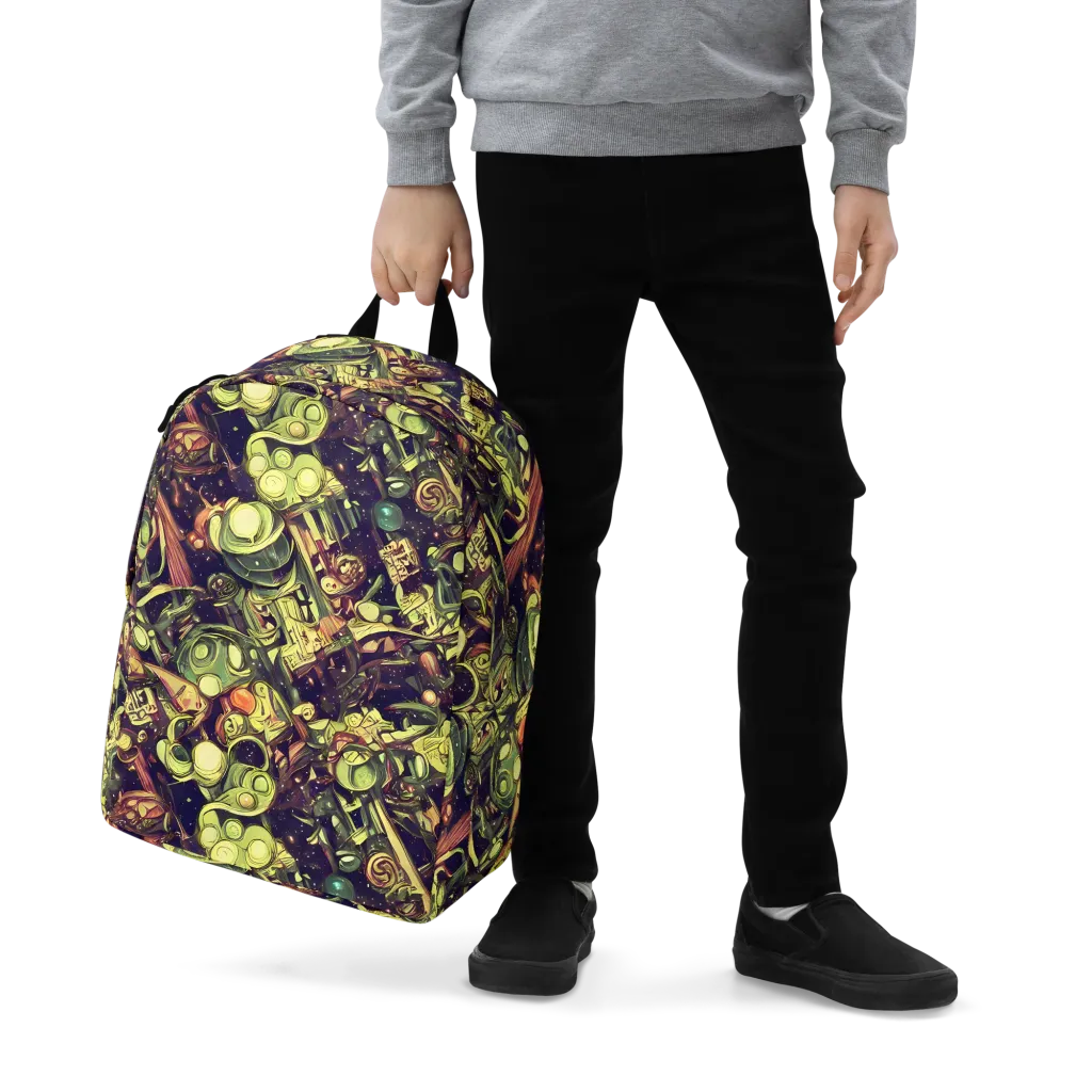 Cosmic Crawlers on Minimalist Backpack — Zoomed-in
