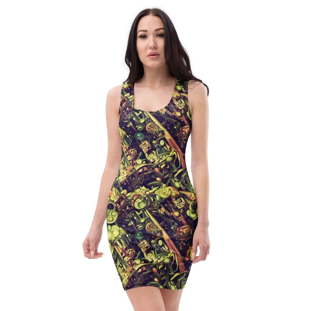 Cosmic Crawlers on Bodycon Dress — Front