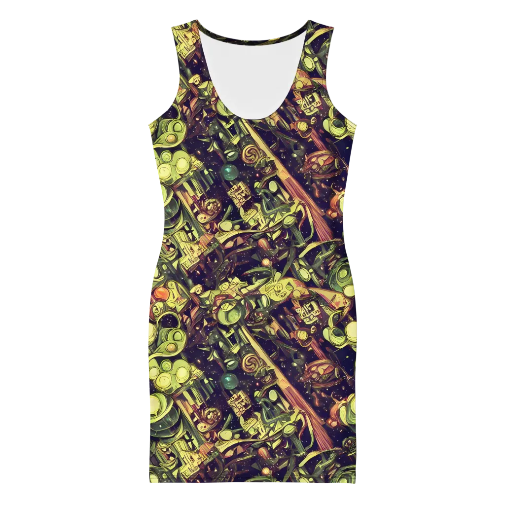 Cosmic Crawlers on Bodycon Dress — Front