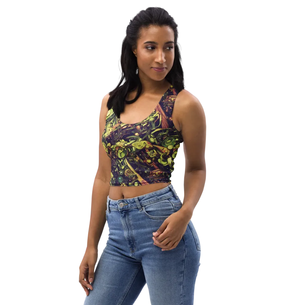 Cosmic Crawlers on Crop Top — Left Front