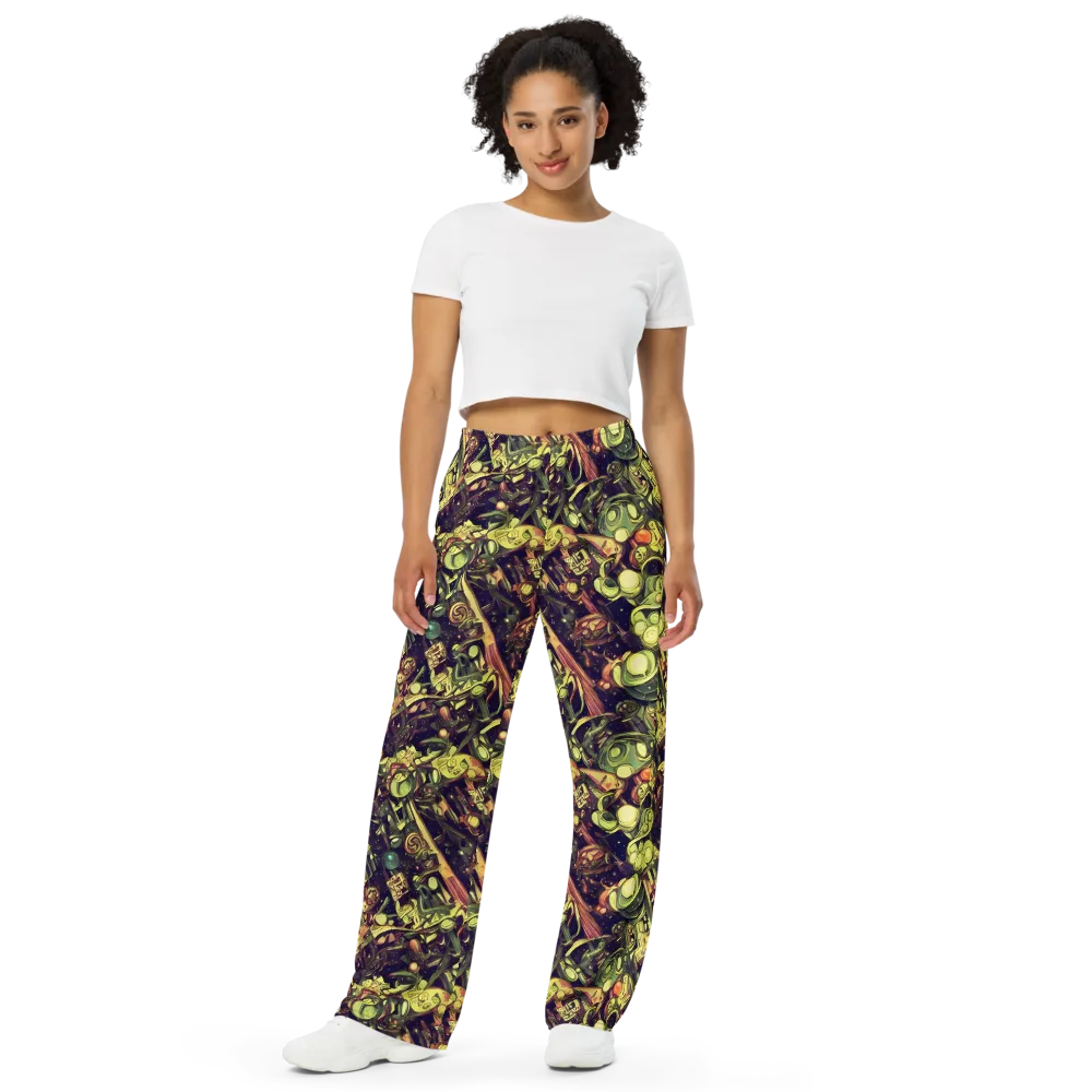 Cosmic Crawlers on Wide-Leg Pants — Front