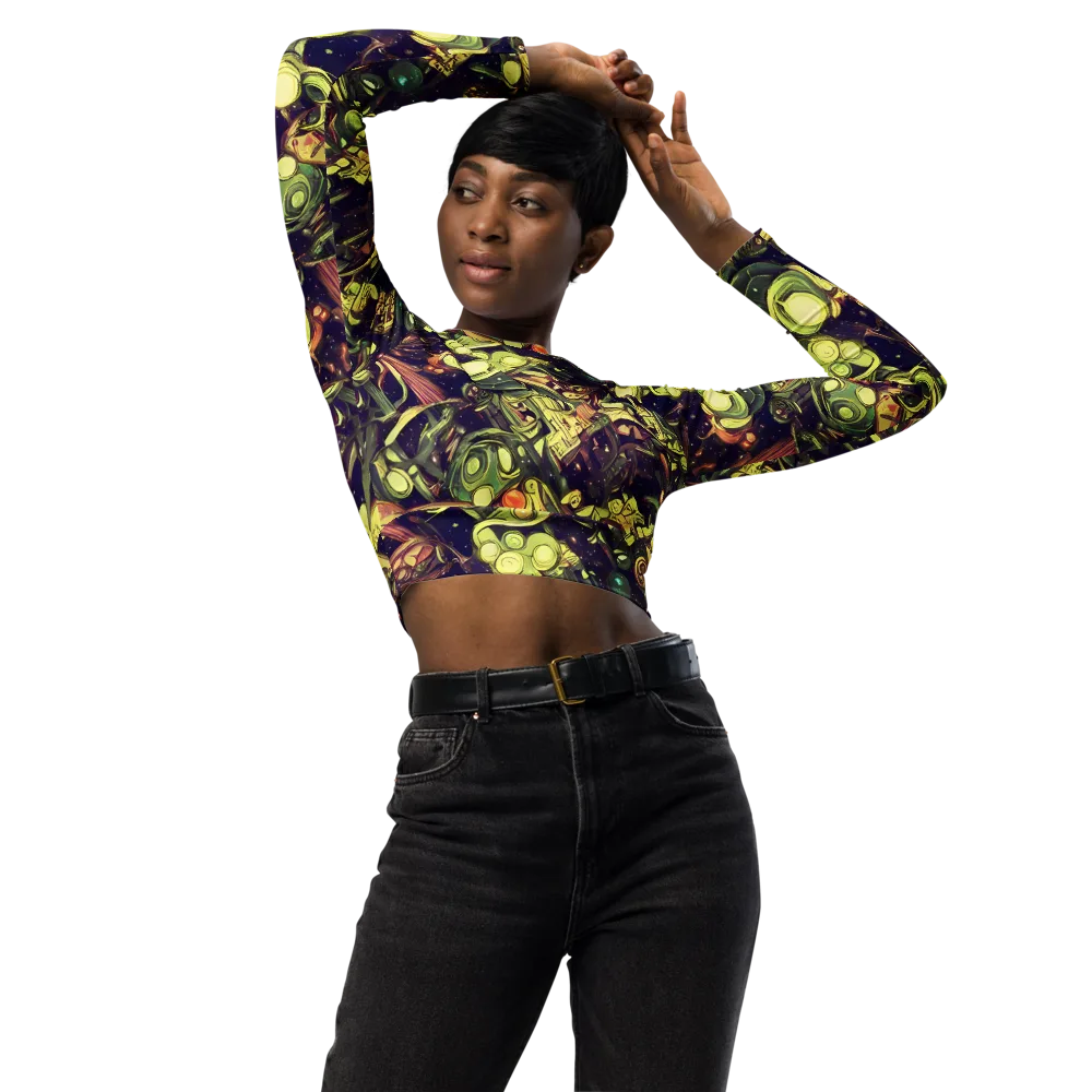 Cosmic Crawlers on Long Sleeve Crop Top — Front