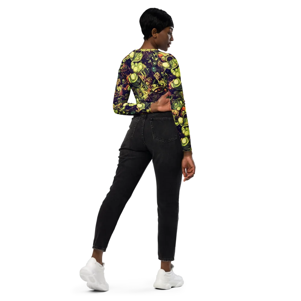 Cosmic Crawlers on Long Sleeve Crop Top — Right Back