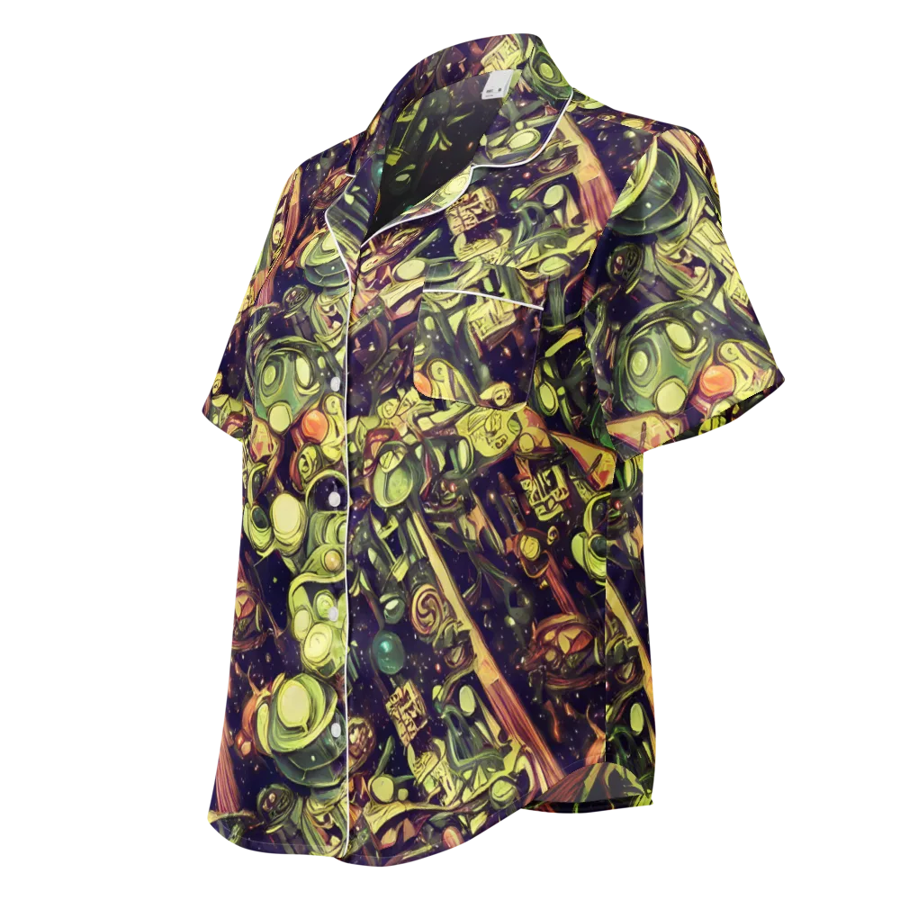 Cosmic Crawlers on Women's Short Sleeve Pajama Top — Left Front