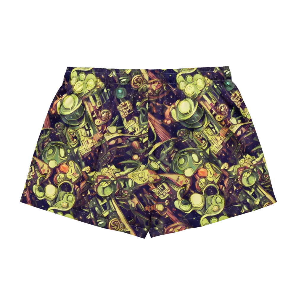 Cosmic Crawlers on Women's Pajama Shorts — Back