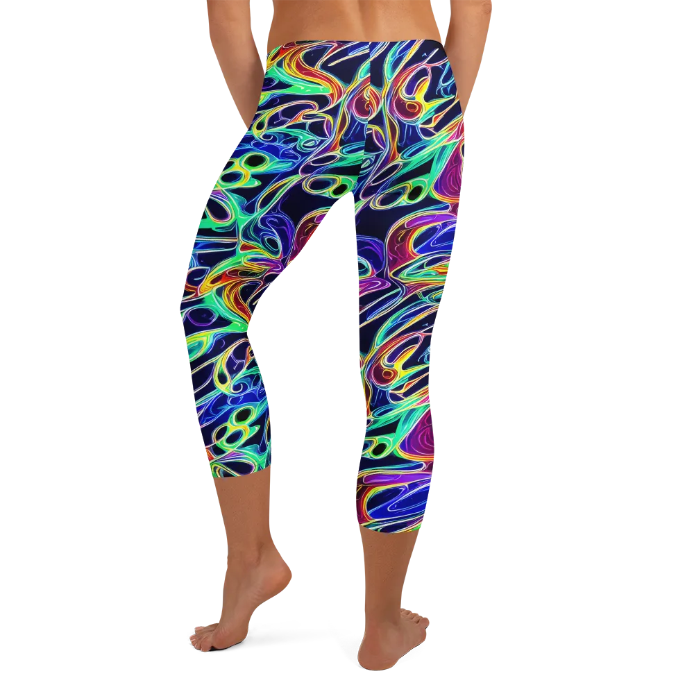 Electric Currents on Capri Leggings — Back