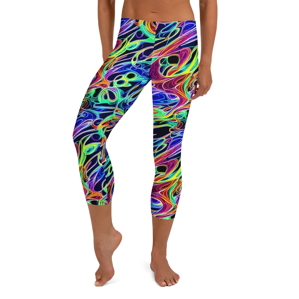 Electric Currents on Capri Leggings — Front