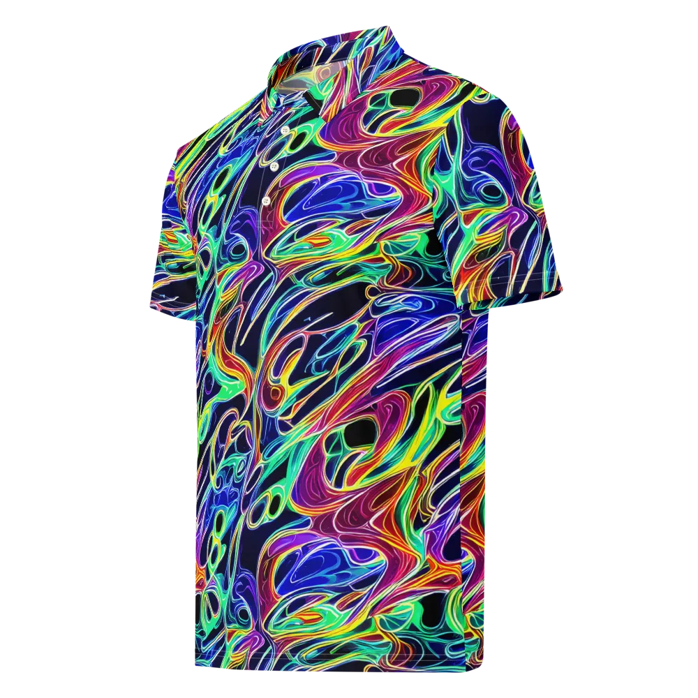 Electric Currents on Men's Slim Fit Polo Shirt — Left Front