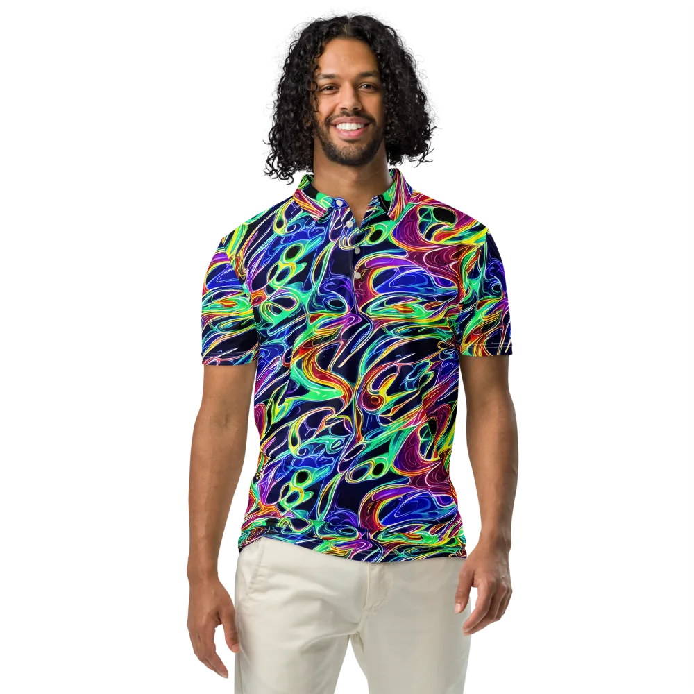 Electric Currents on Men's Slim Fit Polo Shirt — Front