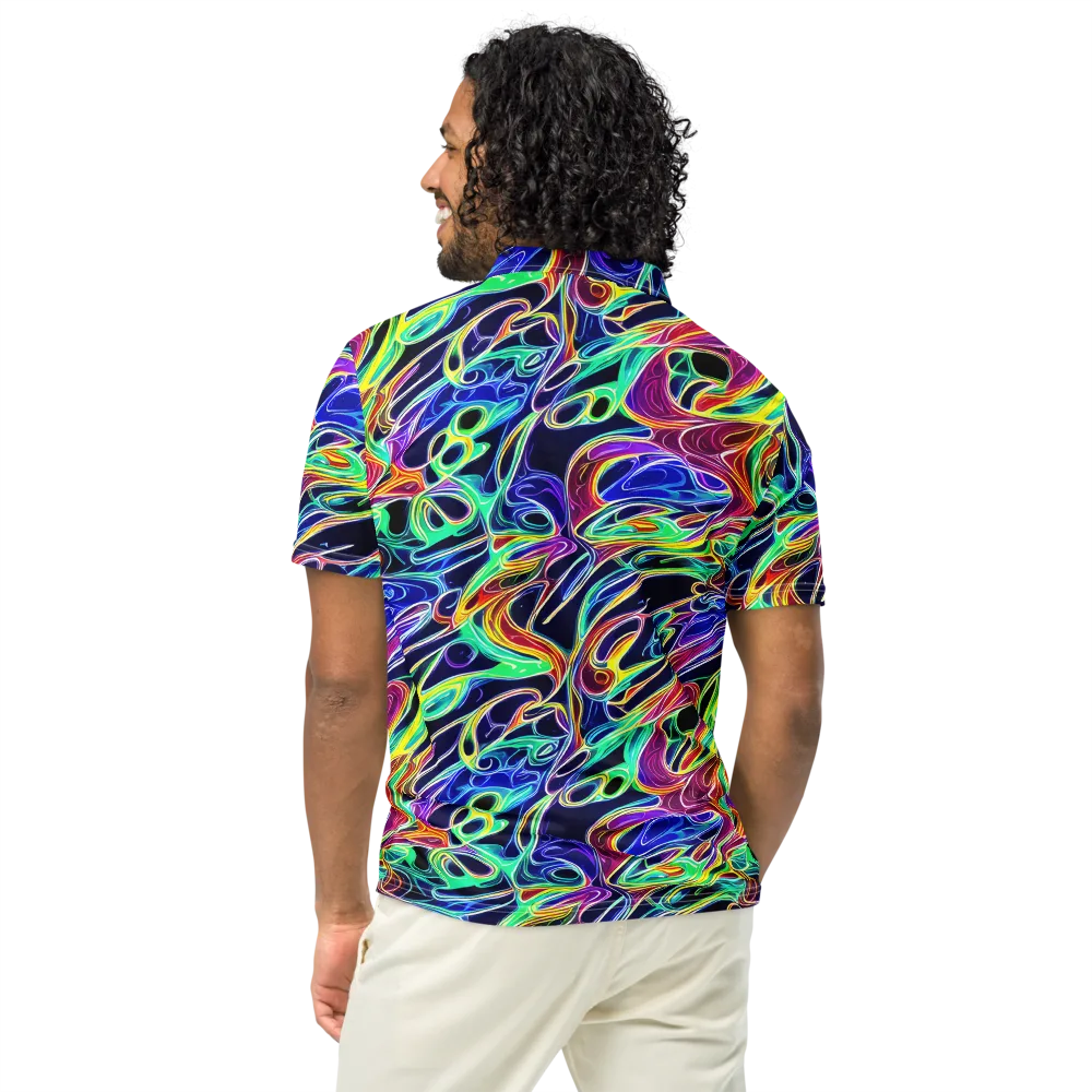 Electric Currents on Men's Slim Fit Polo Shirt — Back