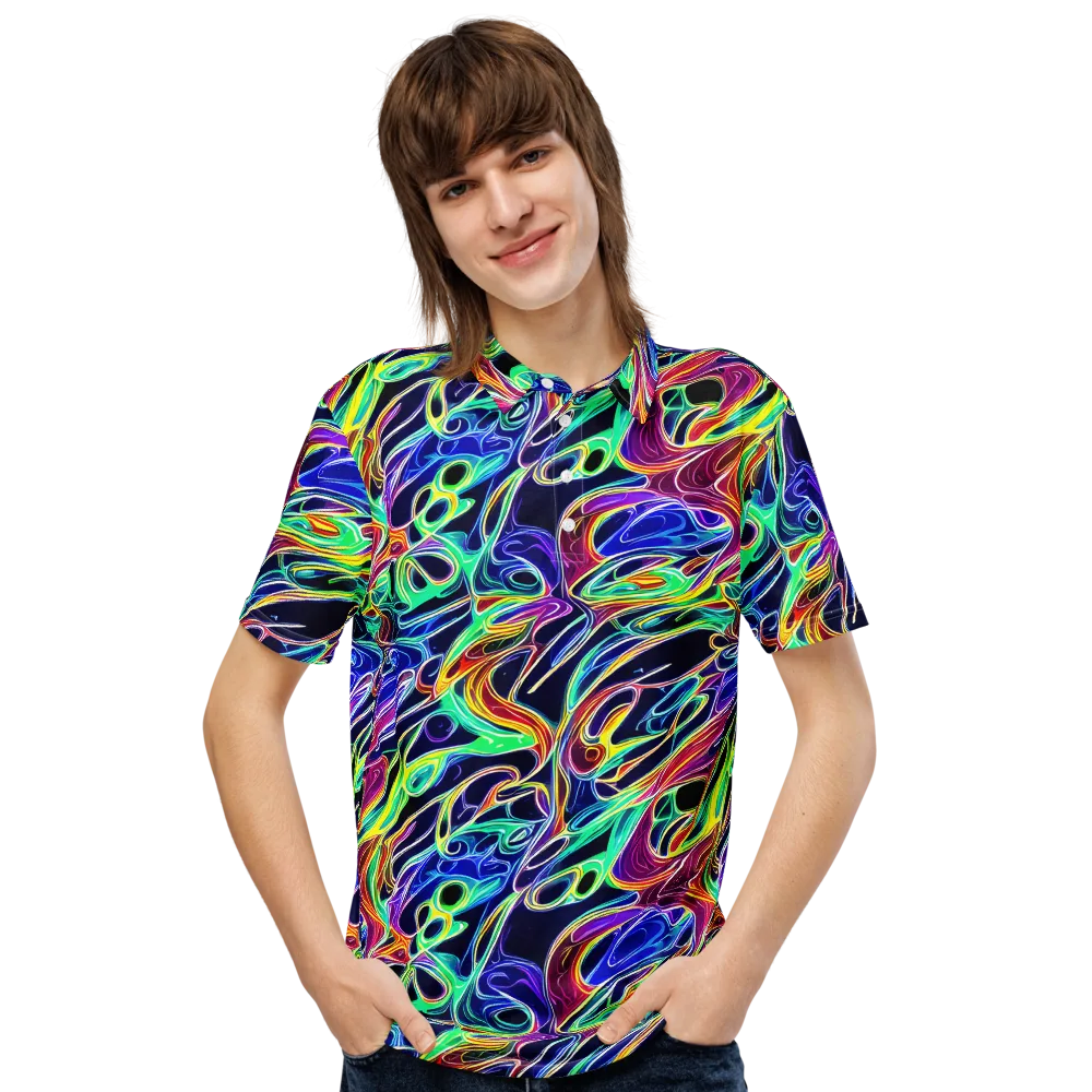 Electric Currents on Men's Slim Fit Polo Shirt — Front