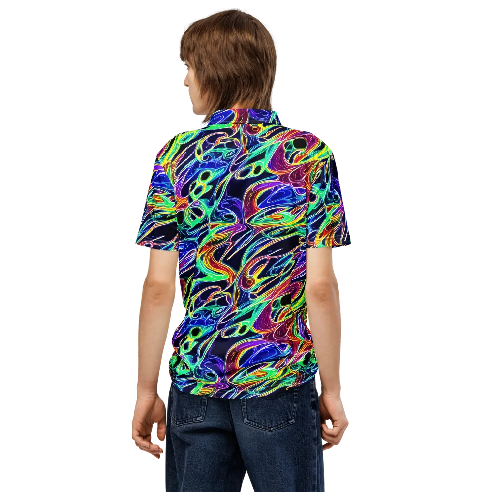Electric Currents on Men's Slim Fit Polo Shirt — Back
