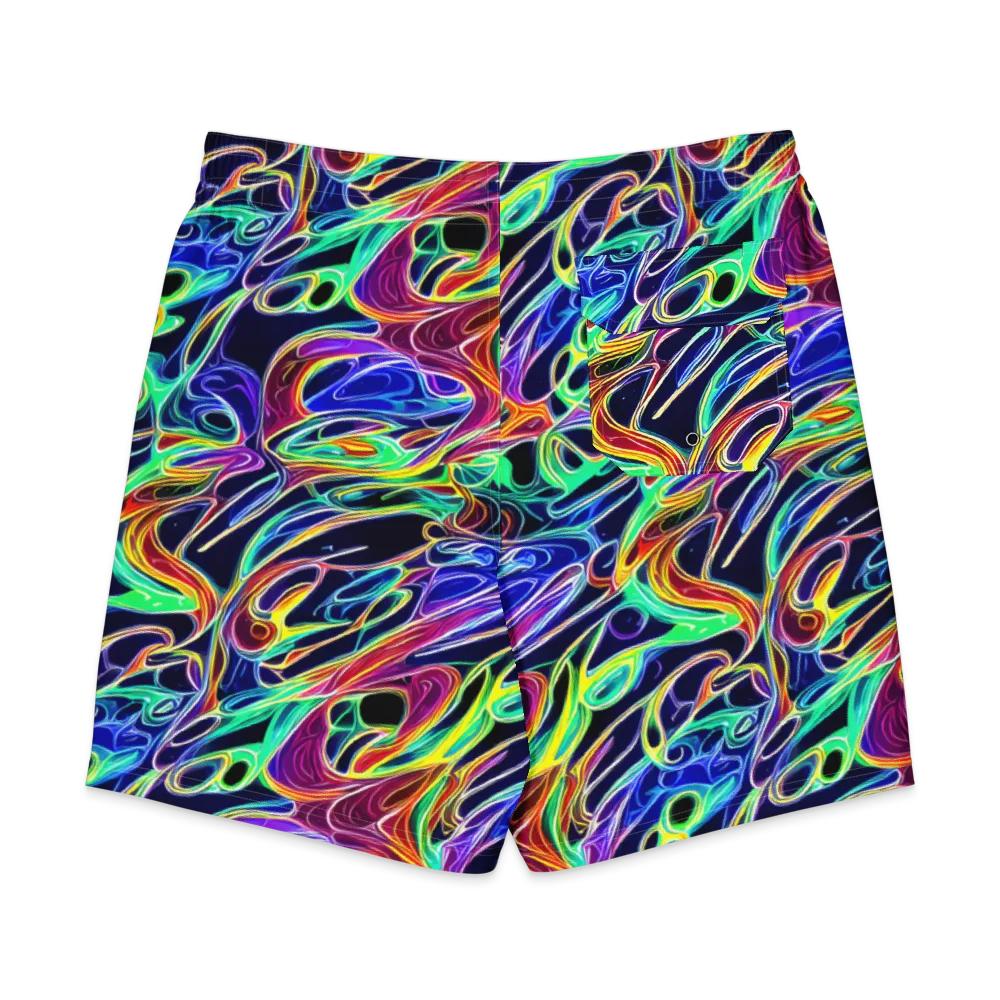 Electric Currents on Men's Board Shorts — Back