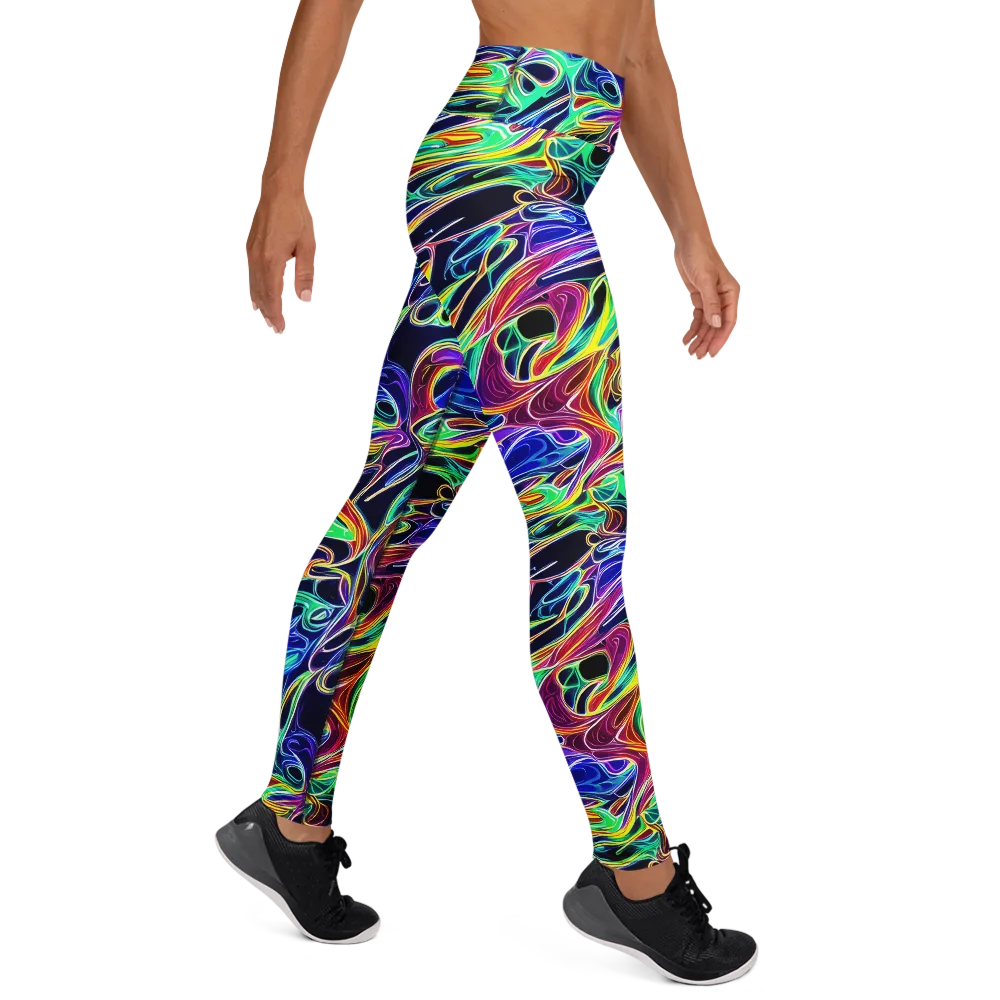 Electric Currents on Yoga Leggings — Right