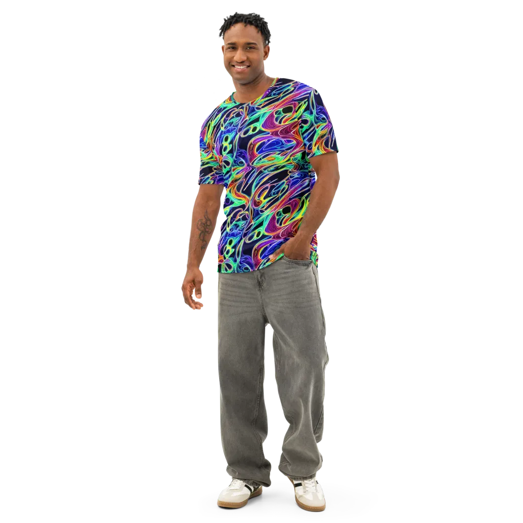 Electric Currents on Men's Cotton Crew Neck T-Shirt — Front