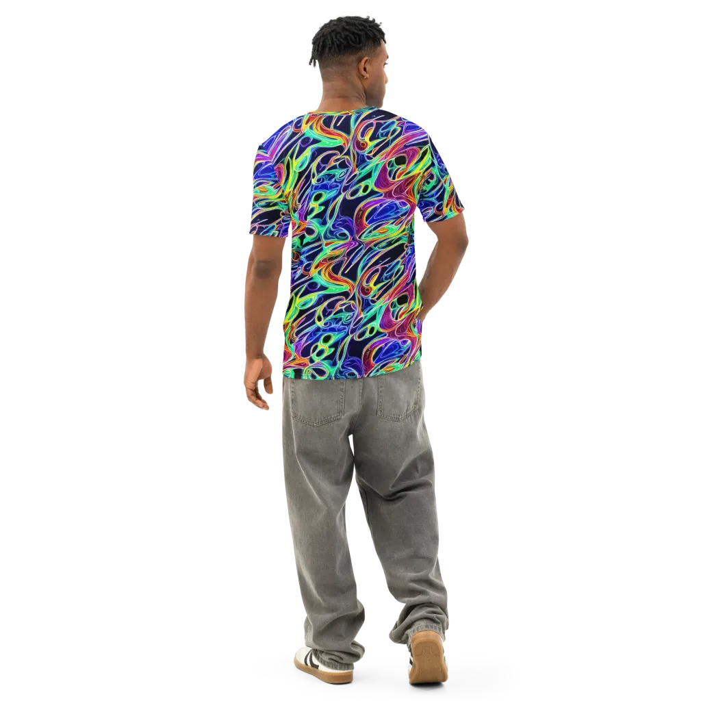 Electric Currents on Men's Cotton Crew Neck T-Shirt — Back