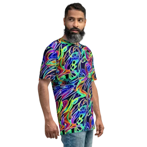 Electric Currents on a Men's Crew Neck T-Shirt
