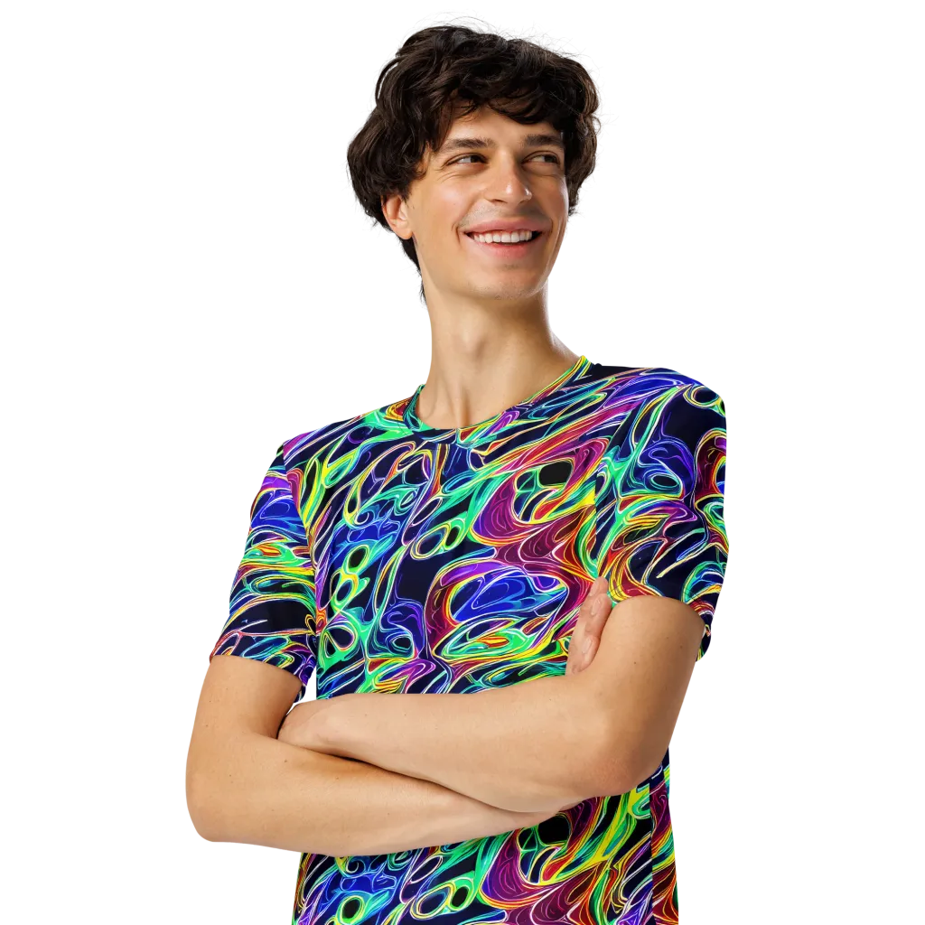 Electric Currents on Men's Crew Neck T-Shirt — Left Front