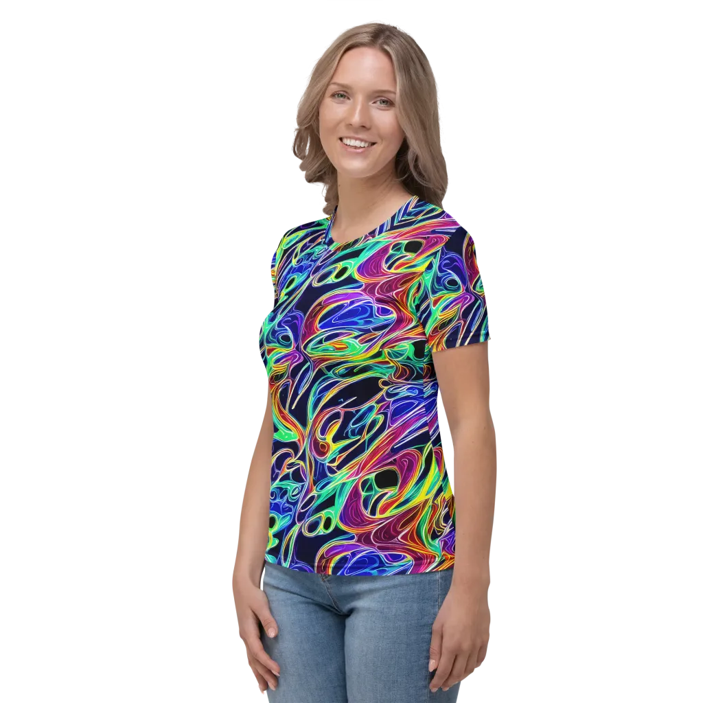 Electric Currents on Women's Crew Neck T-Shirt — Left