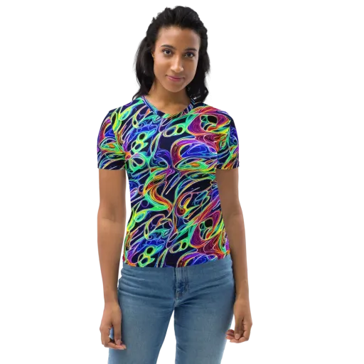 Electric Currents on a Women's Crew Neck T-Shirt