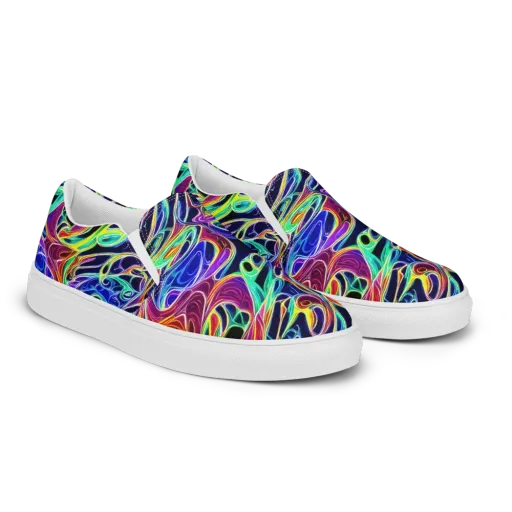 Electric Currents on a Men's Slip-On Canvas Shoes