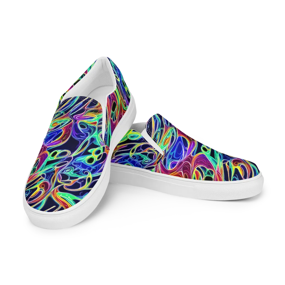 Electric Currents on Men's Slip-On Canvas Shoes — Left Front