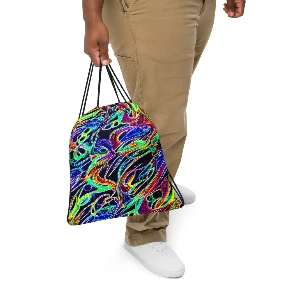Electric Currents on Drawstring Bag — Front