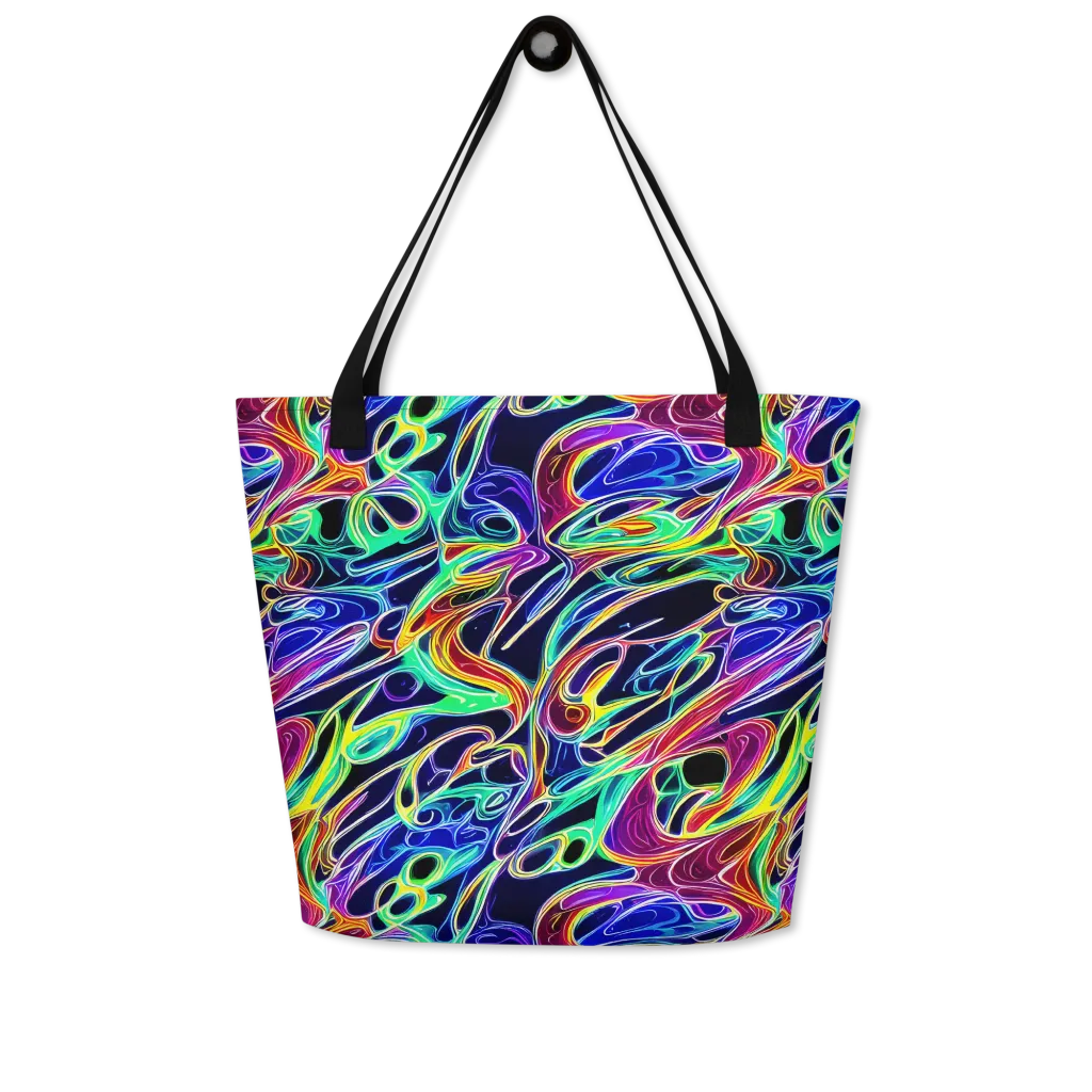 Electric Currents on Large Tote Bag W/ Pocket — Front