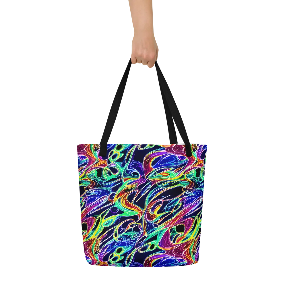 Electric Currents on Large Tote Bag W/ Pocket — Front
