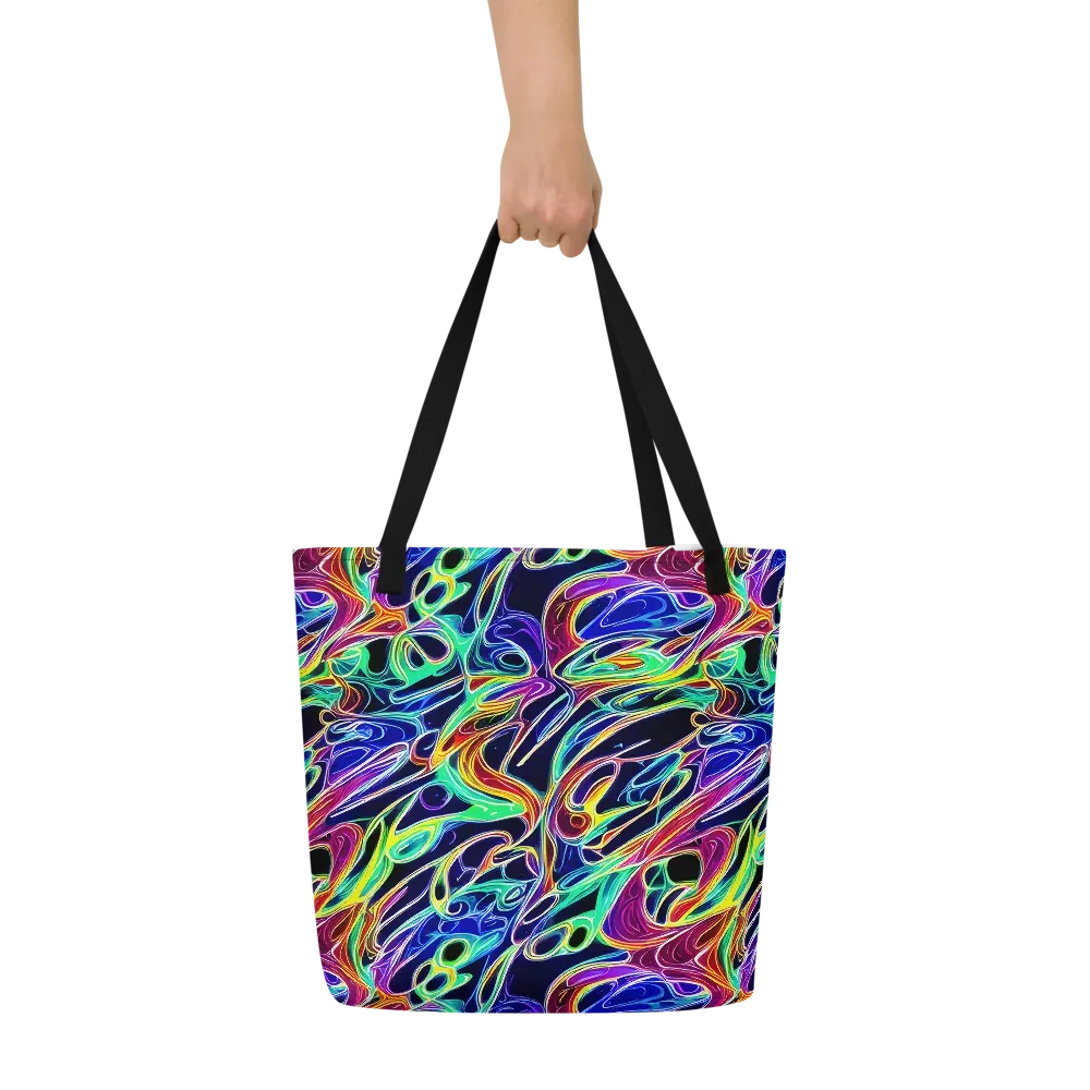 Electric Currents on Large Tote Bag W/ Pocket — Front