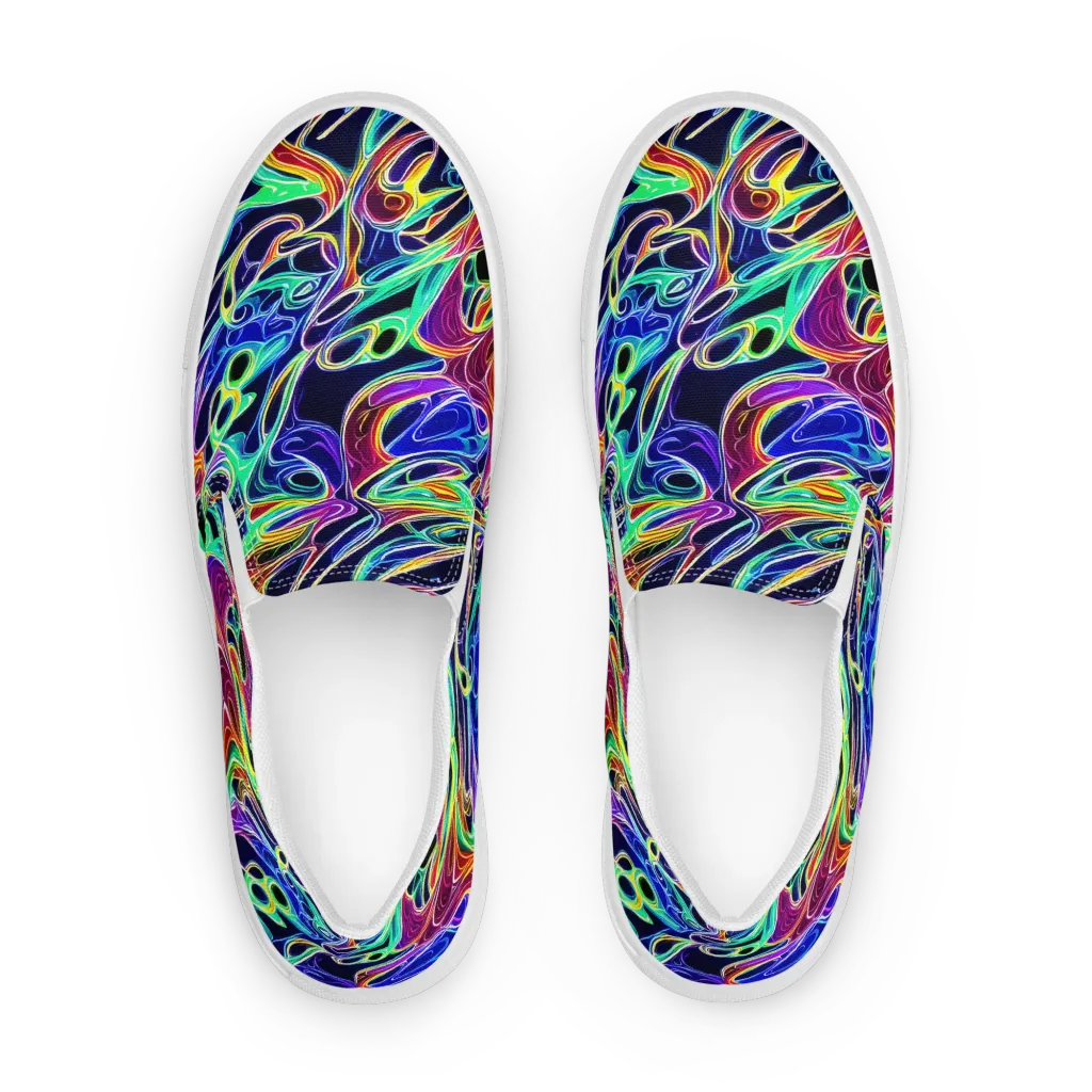 Electric Currents on Women's Slip-On Canvas Shoes — Front